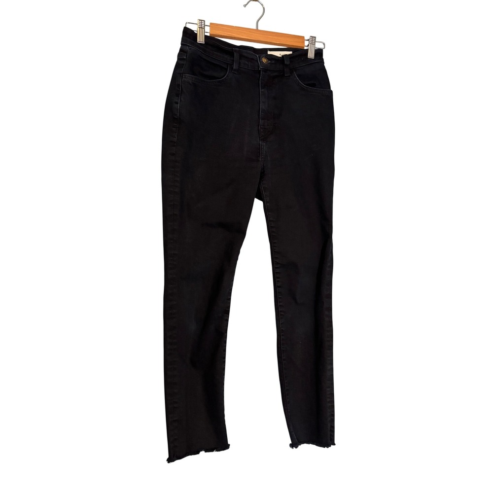 Imogene and Willie Elizabeth Jeans Black Raw Hem Frayed Denim 26